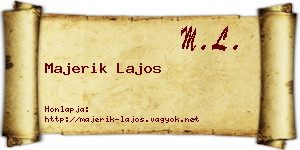 Majerik Lajos névjegykártya